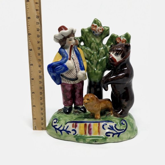 Savoyard & Dancing Bear Staffordshire Figurine Reproduction - Picture 2 of 8